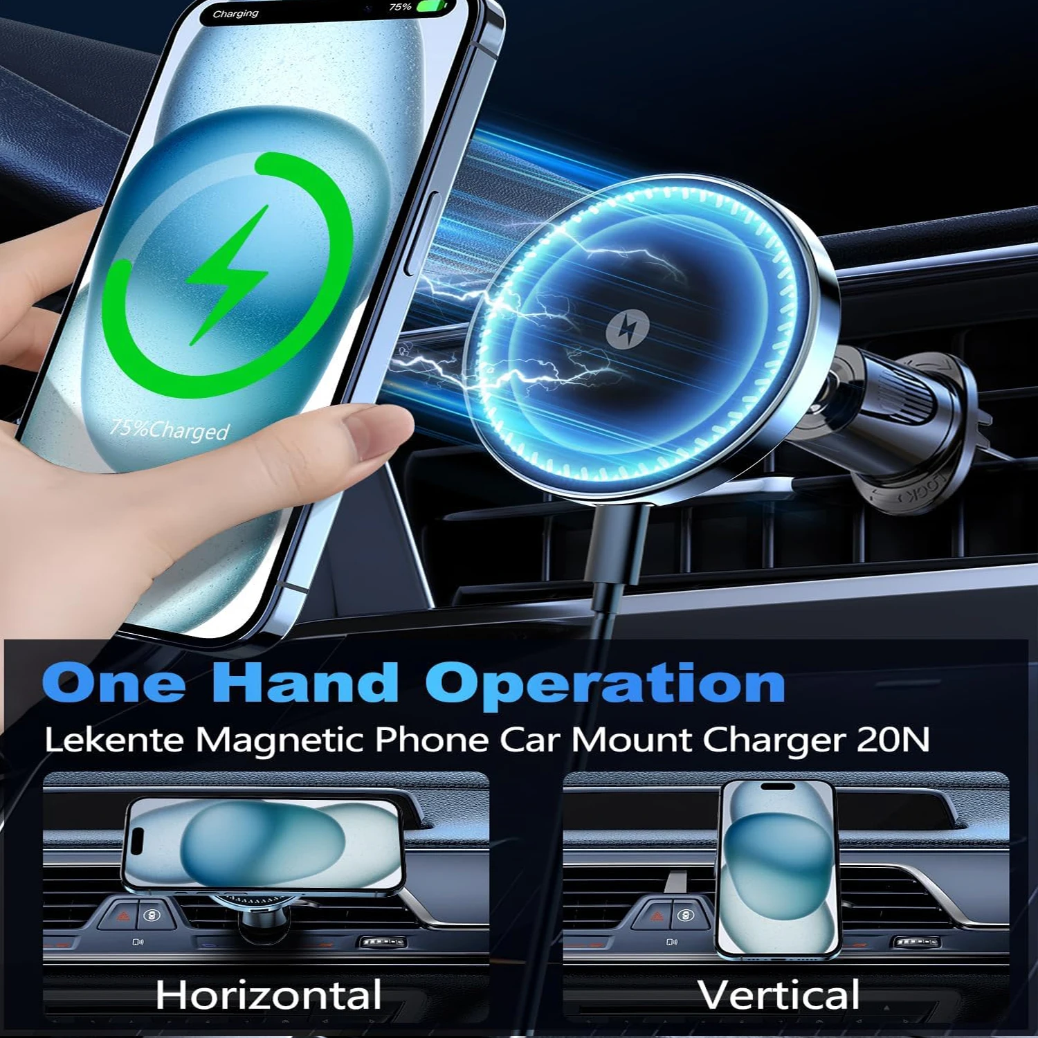 UYUXIO Magnet Wireless Car Cha - Magnetic Phone Holder For Car Vent 评论和价格