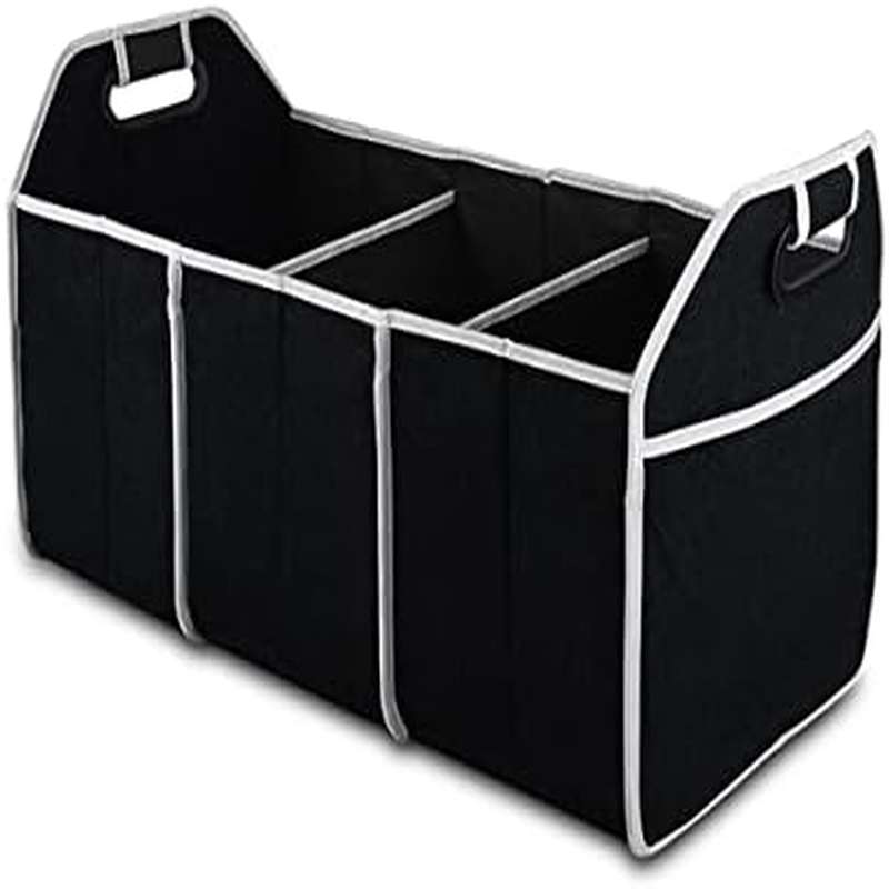 Portable 3-Compartment Foldabl - Car Trunk Organizer Foldable Storage Box 评论和价格