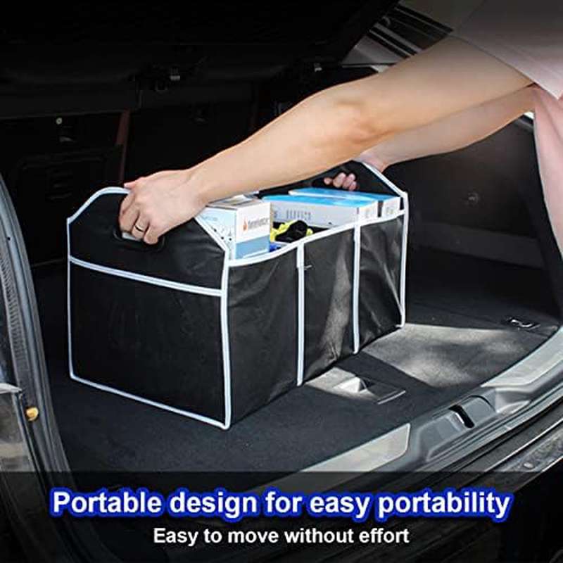 Portable 3-Compartment Foldabl - Car Trunk Organizer Foldable Storage Box 评论和价格