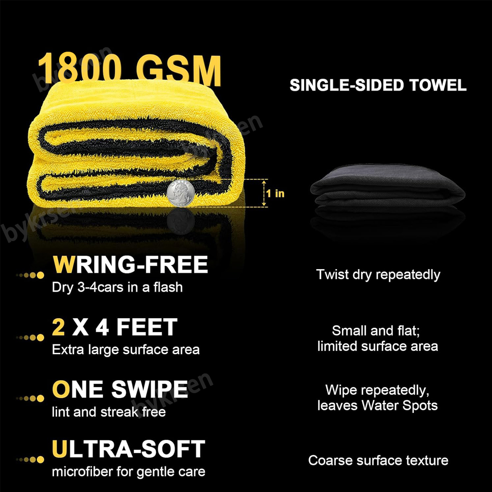 1800GSM Car Microfiber Towel,  - Microfiber Car Drying Towel Super Absorbent 评论和价格