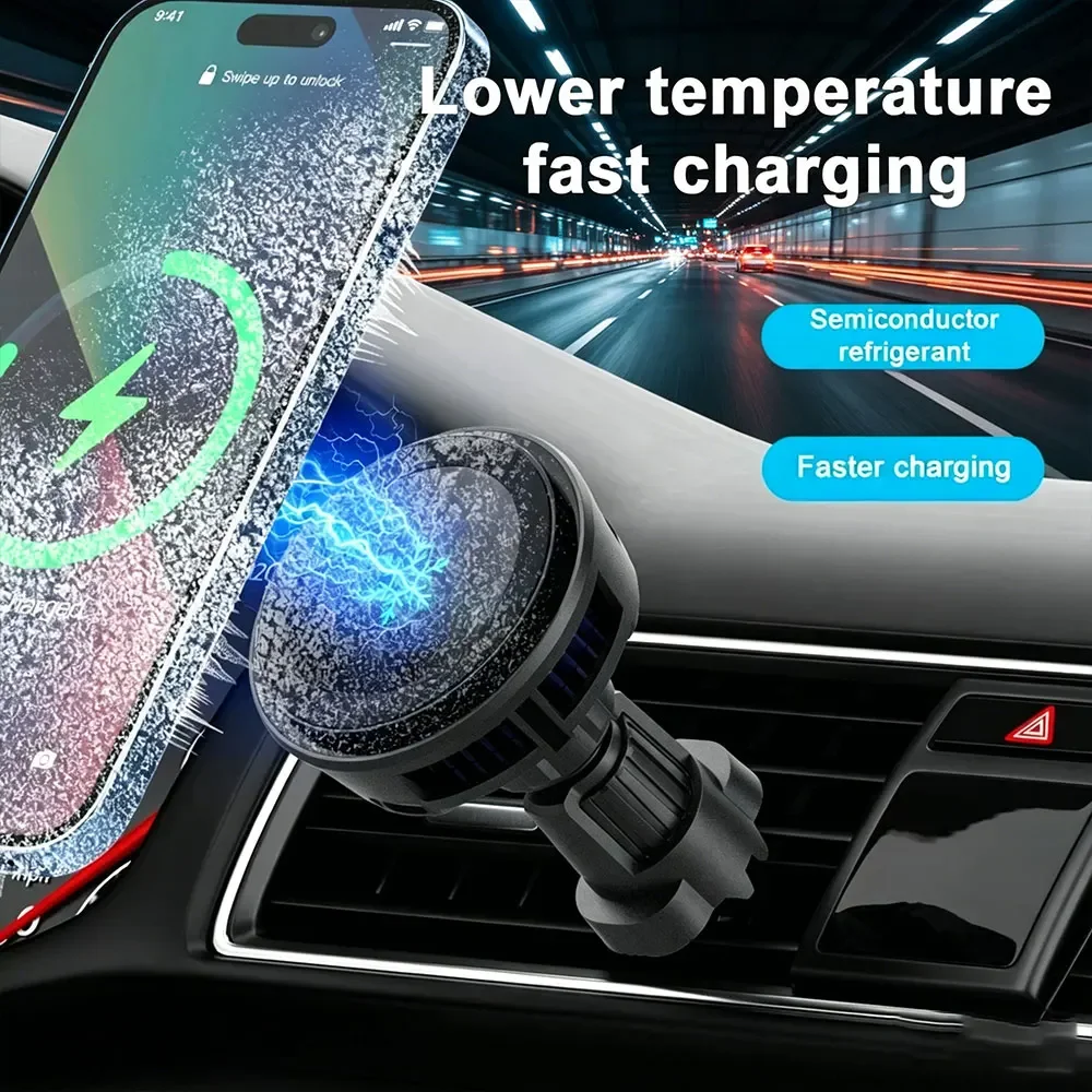 15W Ice Cooling Magnetic Wirel - Magnetic Phone Holder For Car Vent 评论和价格