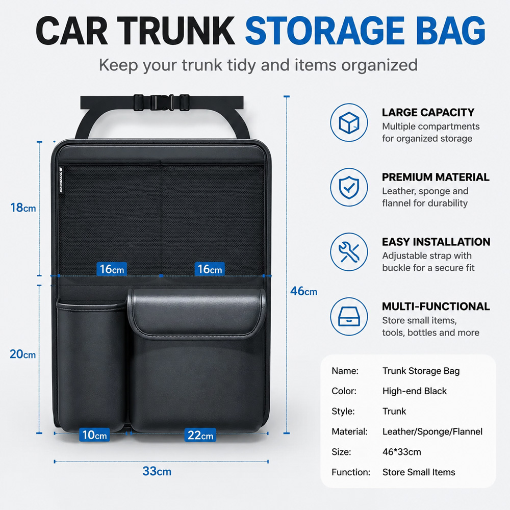 1Pc Kcimo Hanging PU Leather C - Car Trunk Organizer Foldable Storage Box 评论和价格