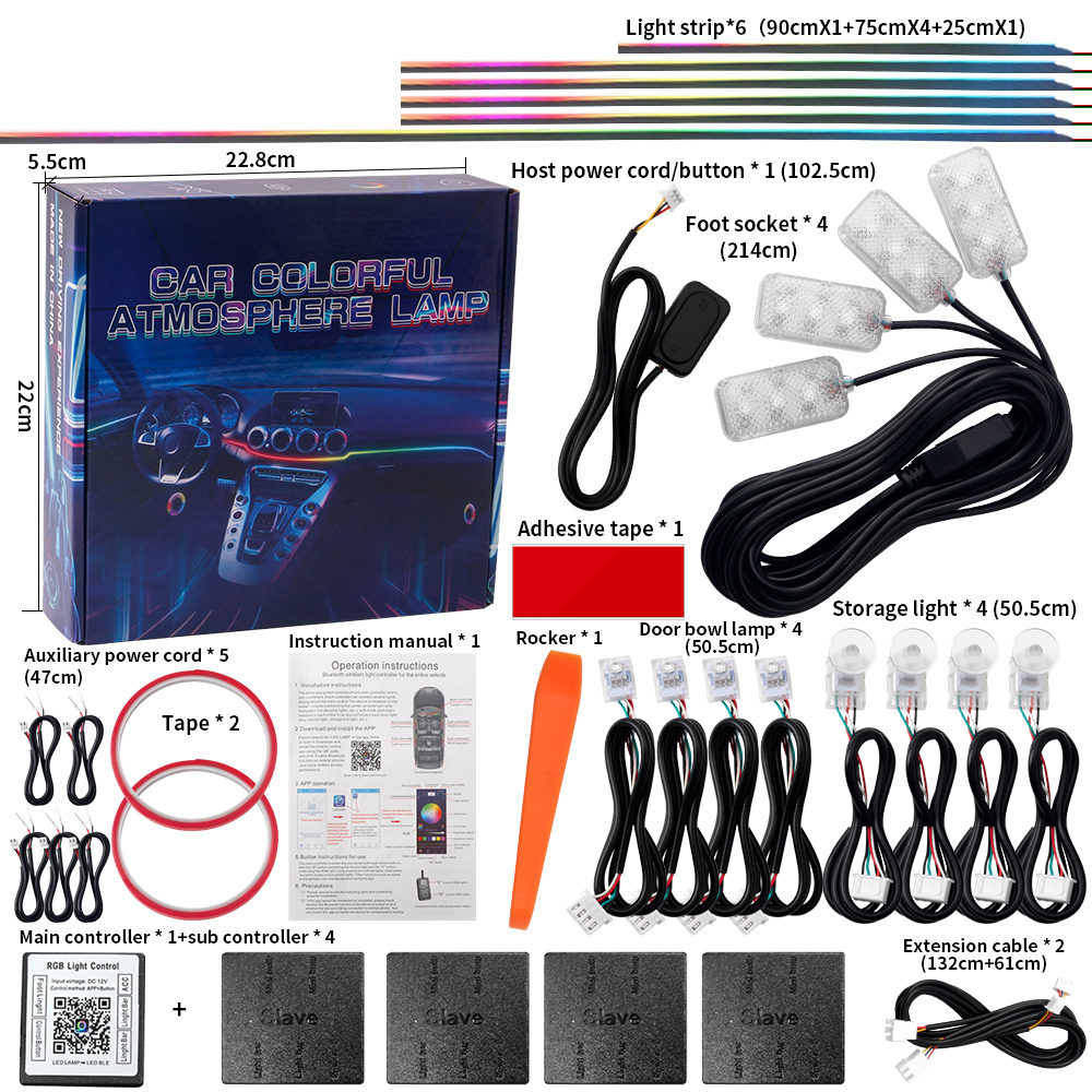 18 in 1 Dual Zone Symphony Str - Led Ambient Interior Car Lights App Control 评论和价格