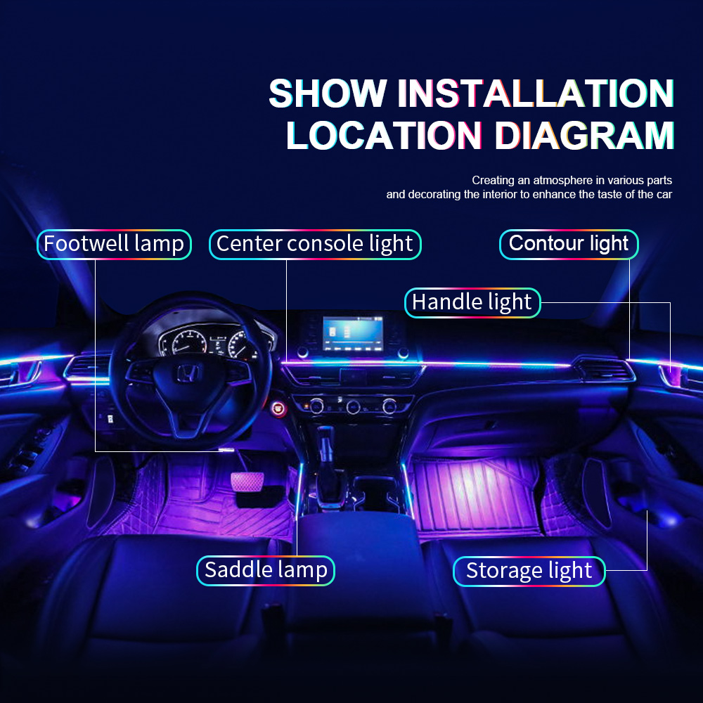 18 in 1 Dual Zone Symphony Str - Led Ambient Interior Car Lights App Control 评论和价格